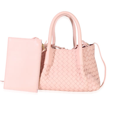 Bottega Veneta Rose Nappa Intrecciato Small Pinacoteca Tote Handbag id