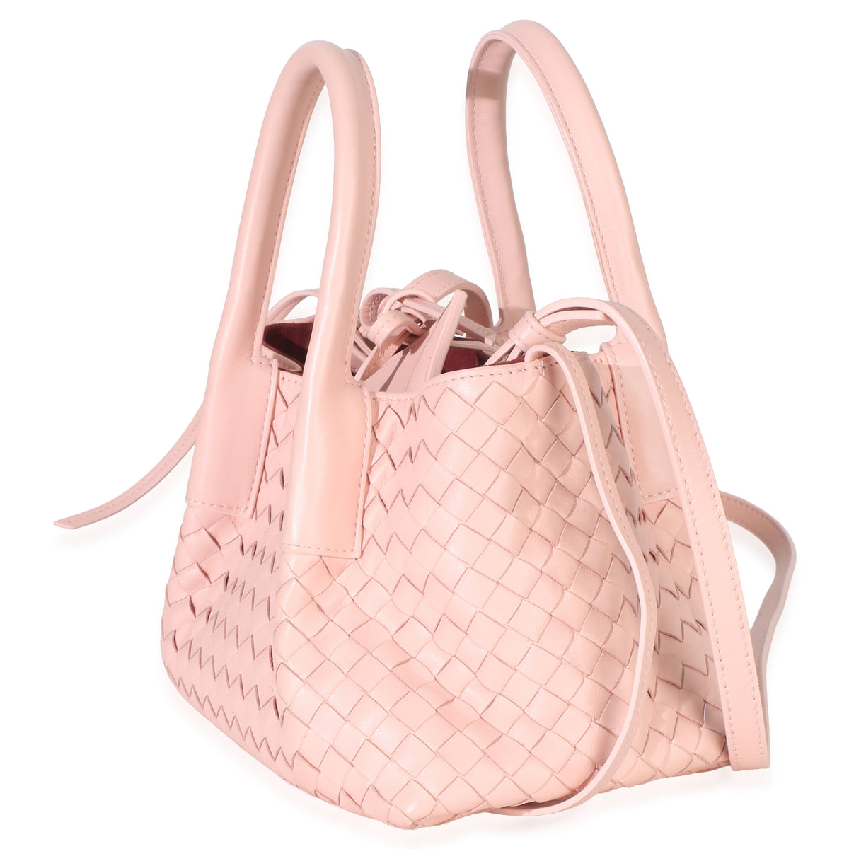 Bottega Veneta Rose Nappa Intrecciato Small Pinacoteca Tote Handbag sv
