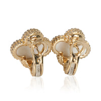 Van Cleef & Arpels Yellow Gold Mother Of Pearl Vintage Alhambra Earrings pv