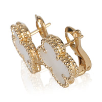 Van Cleef & Arpels Yellow Gold Mother Of Pearl Vintage Alhambra Earrings sv