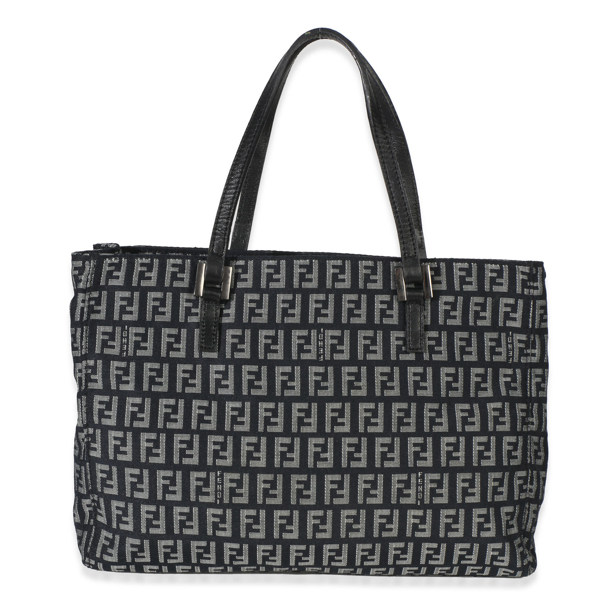 Fendi Vintage Black FF Canvas Zucchino Tote Handbag fv