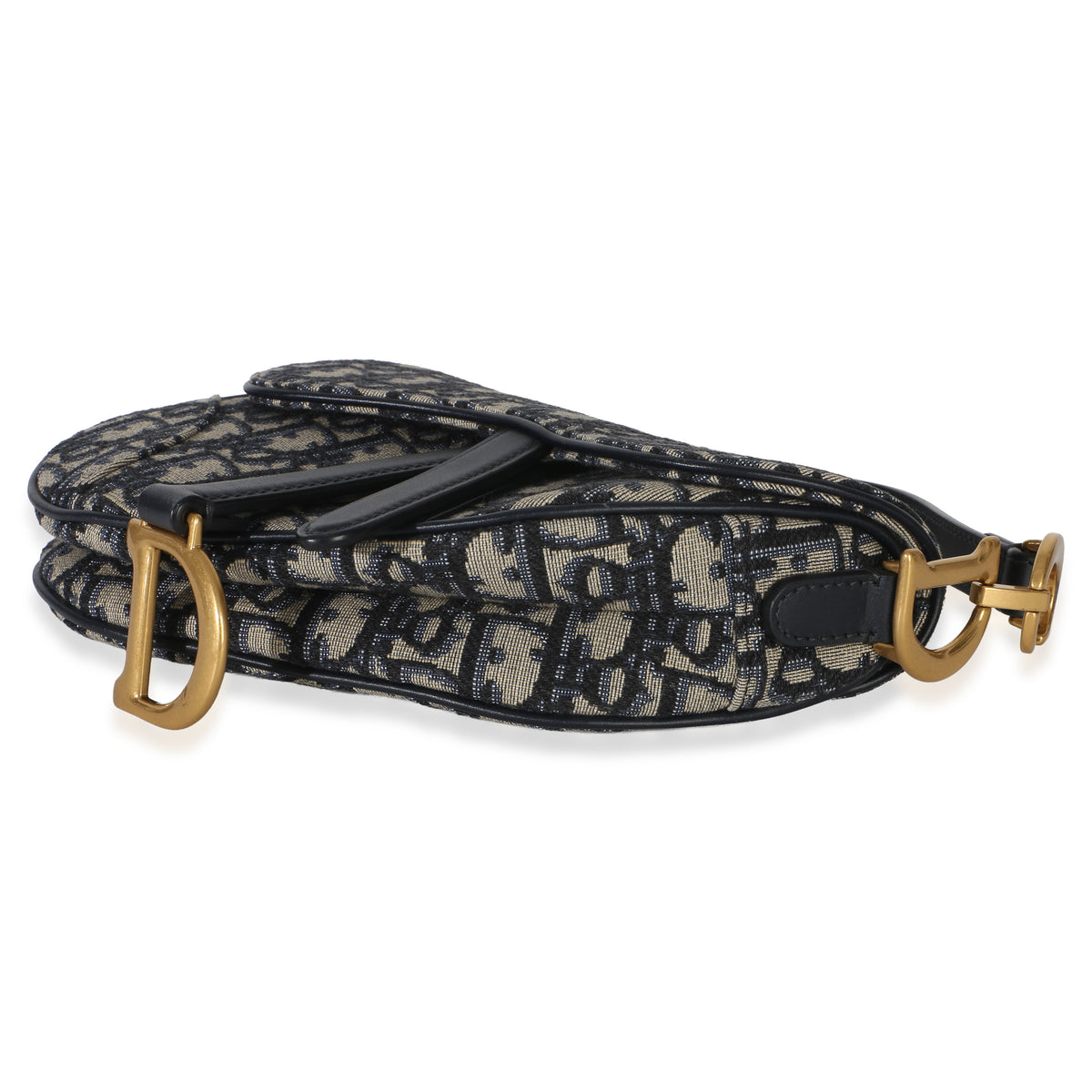 Christian Dior Navy Oblique Canvas Mini Saddle Bag Handbag box