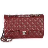 Chanel Red Quilted Caviar Medium Classic Double Flap Bag Handbag id