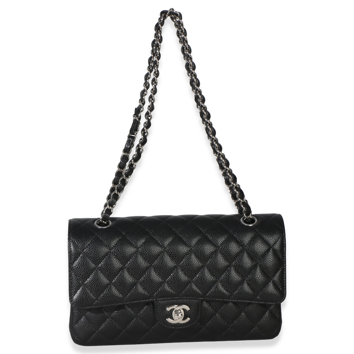 Chanel Black Quilted Caviar Medium Classic Double Flap Handbag Handbag av