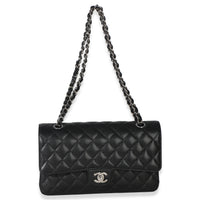 Chanel Black Quilted Caviar Medium Classic Double Flap Handbag Handbag av