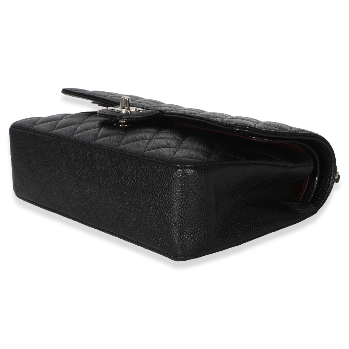 Chanel Black Quilted Caviar Medium Classic Double Flap Handbag Handbag box