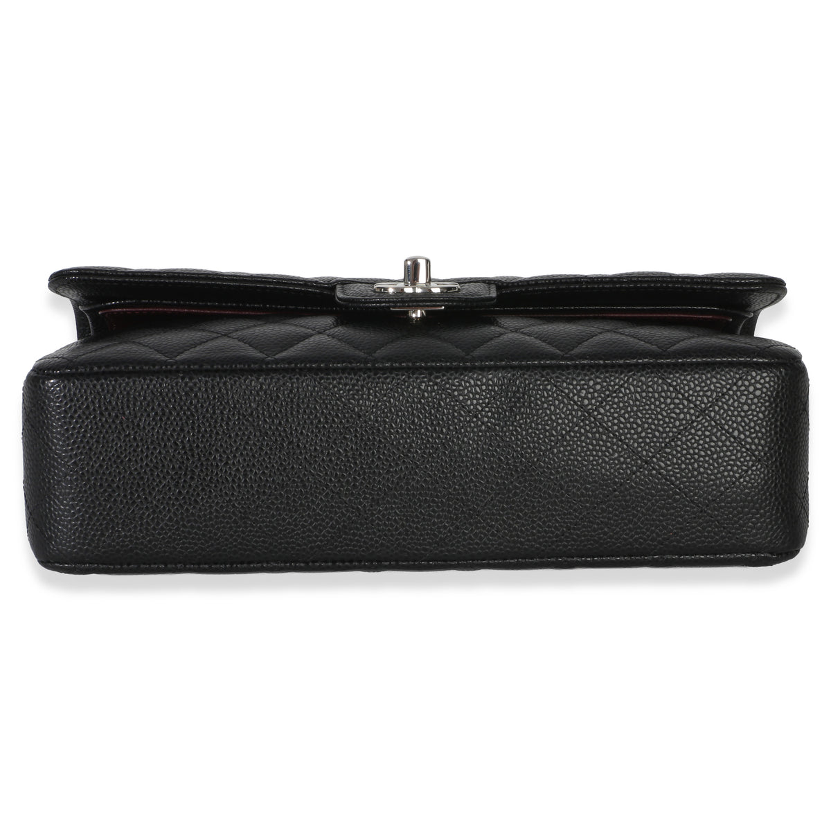 Chanel Black Quilted Caviar Medium Classic Double Flap Handbag Handbag stamp
