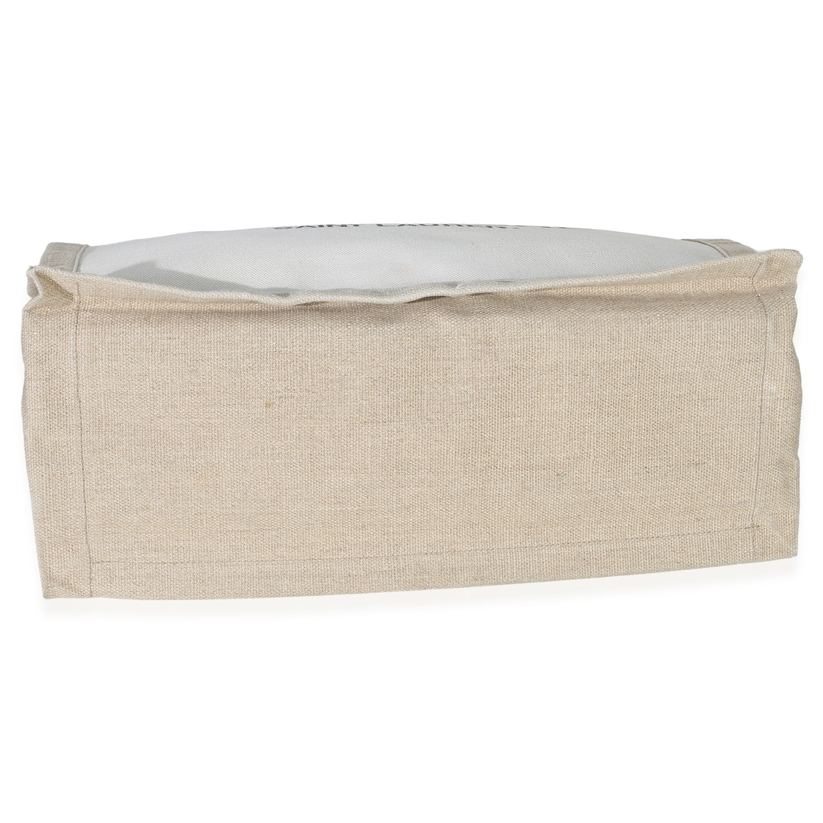 Saint Laurent Beige Linen Rive Gauche Tote Handbag box