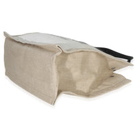Saint Laurent Beige Linen Rive Gauche Tote Handbag clasp