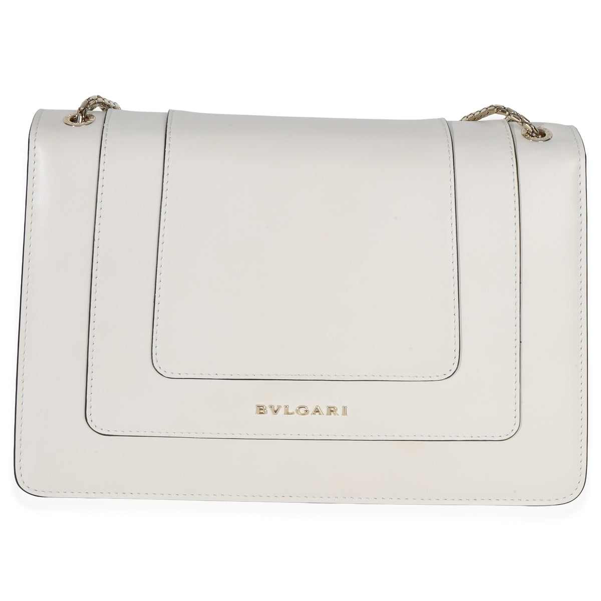 BVLGARI Bvlgari White Smooth Calfskin Serpenti Forever Shoulder Bag Handbag bv