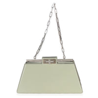 Fendi Sage Patent Medium Peekaboo Cut Chain Shoulder Bag Handbag stamp