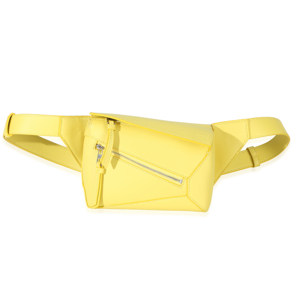 Loewe Yellow Calfskin Mini Puzzle Edge Bumbag Handbag fv