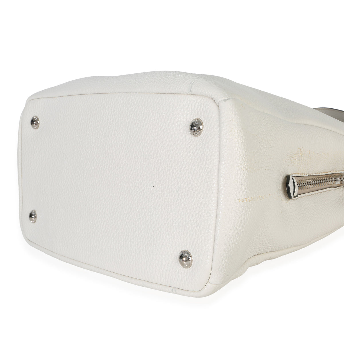 Prada White Vitello Daino Double Zip Shopping Tote Handbag box