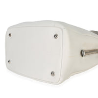 Prada White Vitello Daino Double Zip Shopping Tote Handbag box