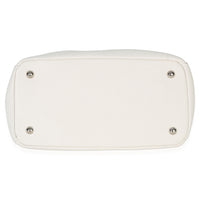 Prada White Vitello Daino Double Zip Shopping Tote Handbag stamp