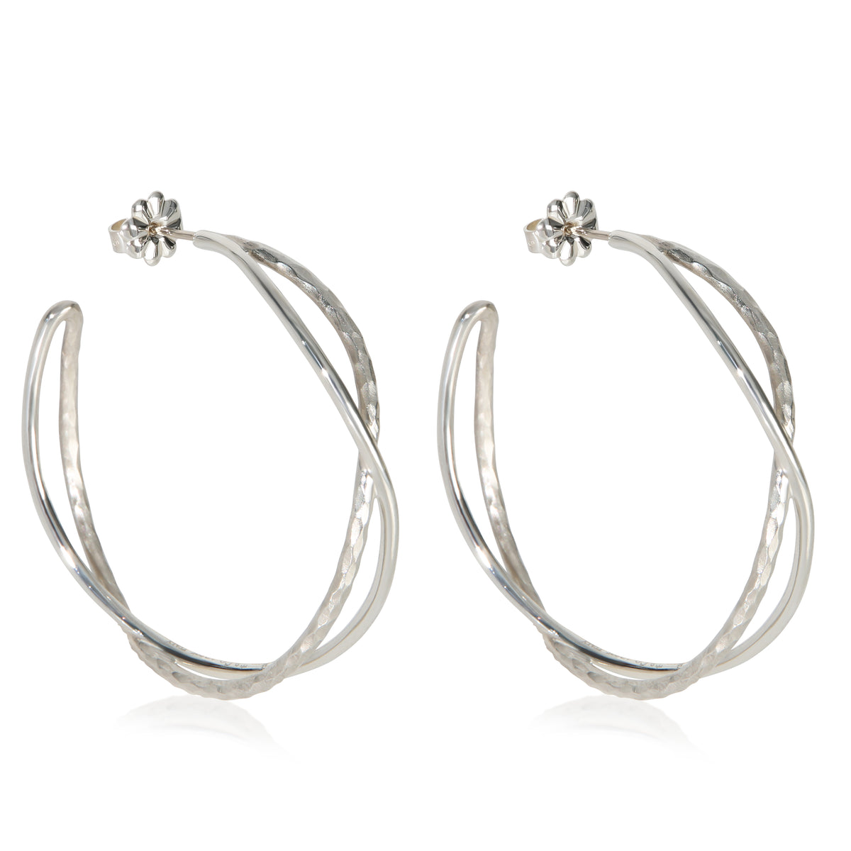 Tiffany & Co. Sterling Silver  Paloma Picasso Crossover Hoop Earrings sv
