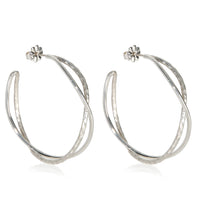 Tiffany & Co. Sterling Silver  Paloma Picasso Crossover Hoop Earrings sv