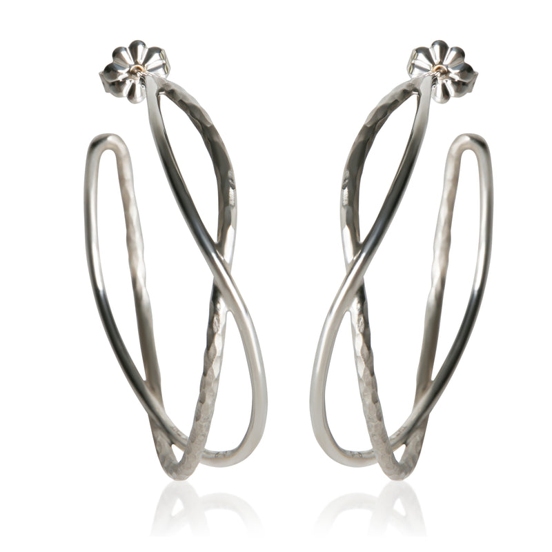 Tiffany & Co. Sterling Silver  Paloma Picasso Crossover Hoop Earrings fv