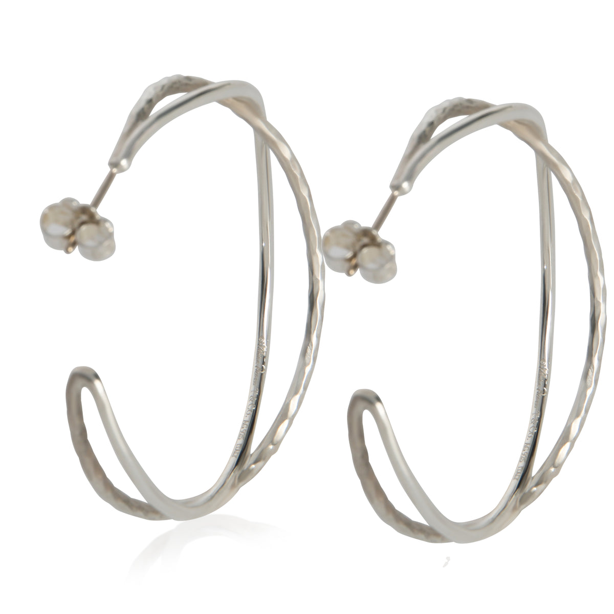 Tiffany & Co. Sterling Silver  Paloma Picasso Crossover Hoop Earrings pv