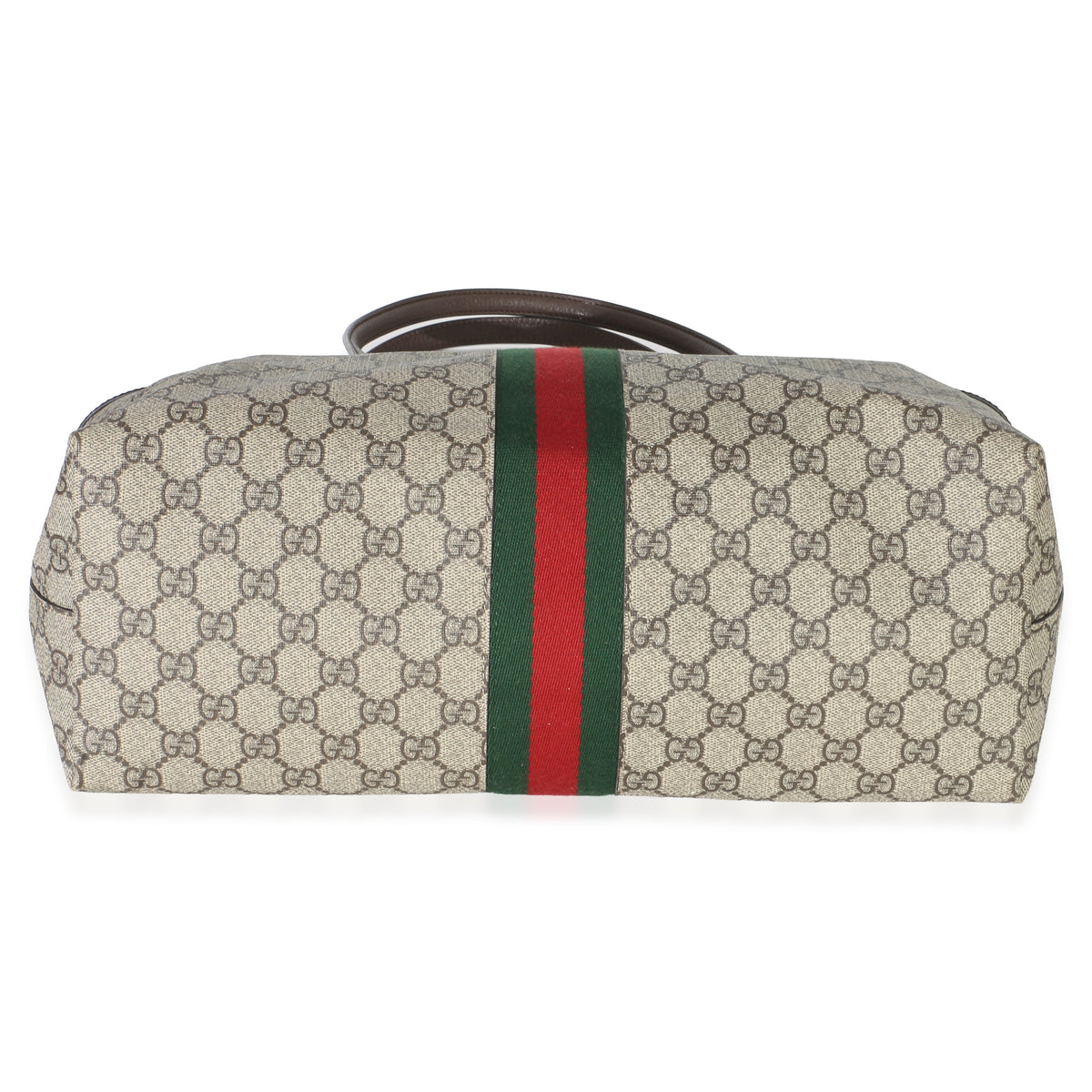 Gucci Beige GG Supreme Canvas Medium Ophidia Tote Handbag stamp