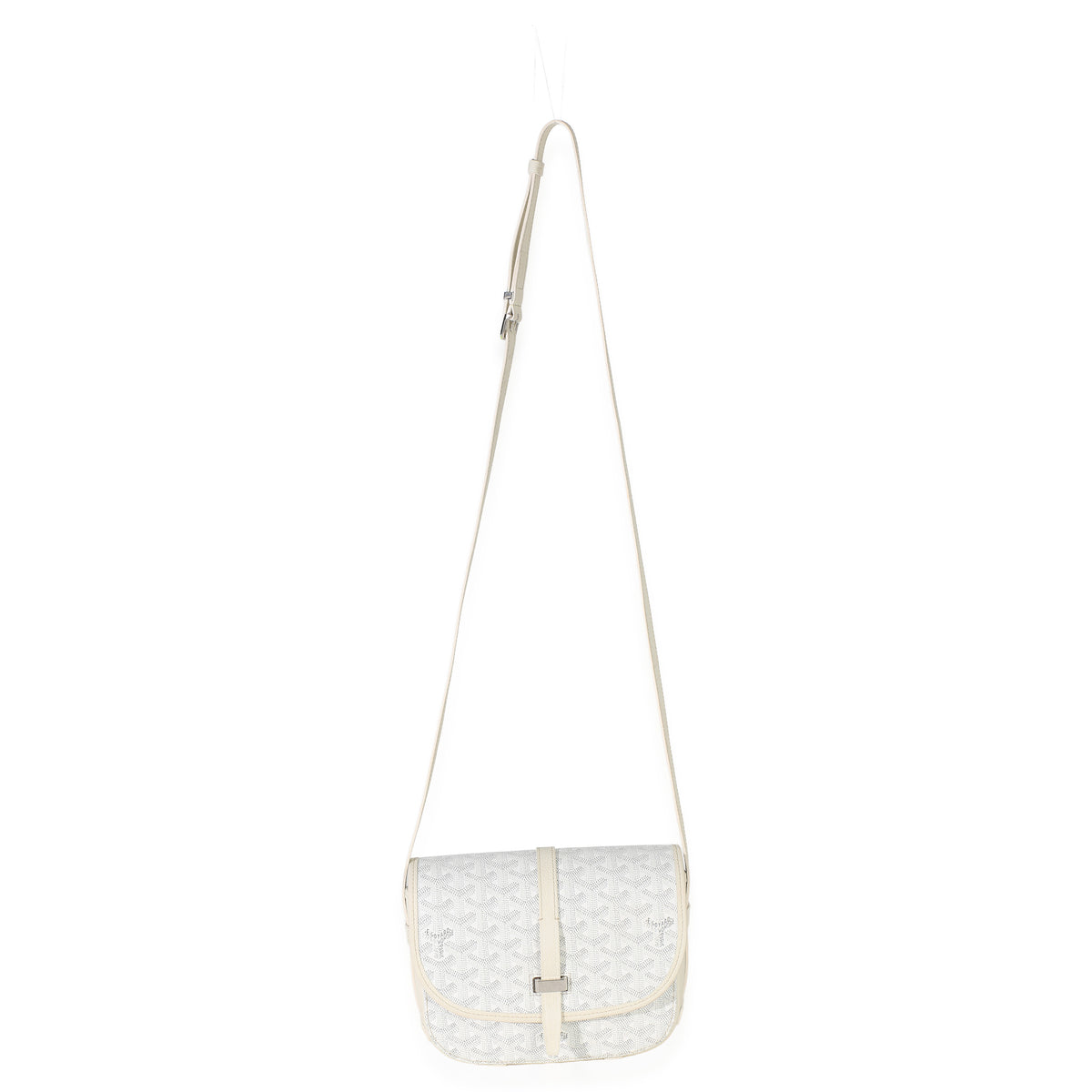 Goyard White ine Canvas Belvedere II PM Handbag stamp