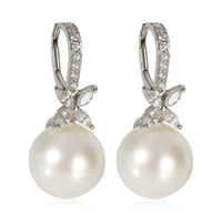 Tiffany & Co. Platinum Pearl and Diamond Victoria Earrings fv