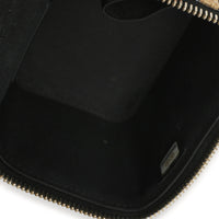 Chanel Black Beige Raffia Jute Striped Mini Vanity Case With Chain Handbag ad1