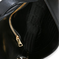 Prada Black Saffiano Lux Leather Embleme Flap Shoulder Bag Handbag av