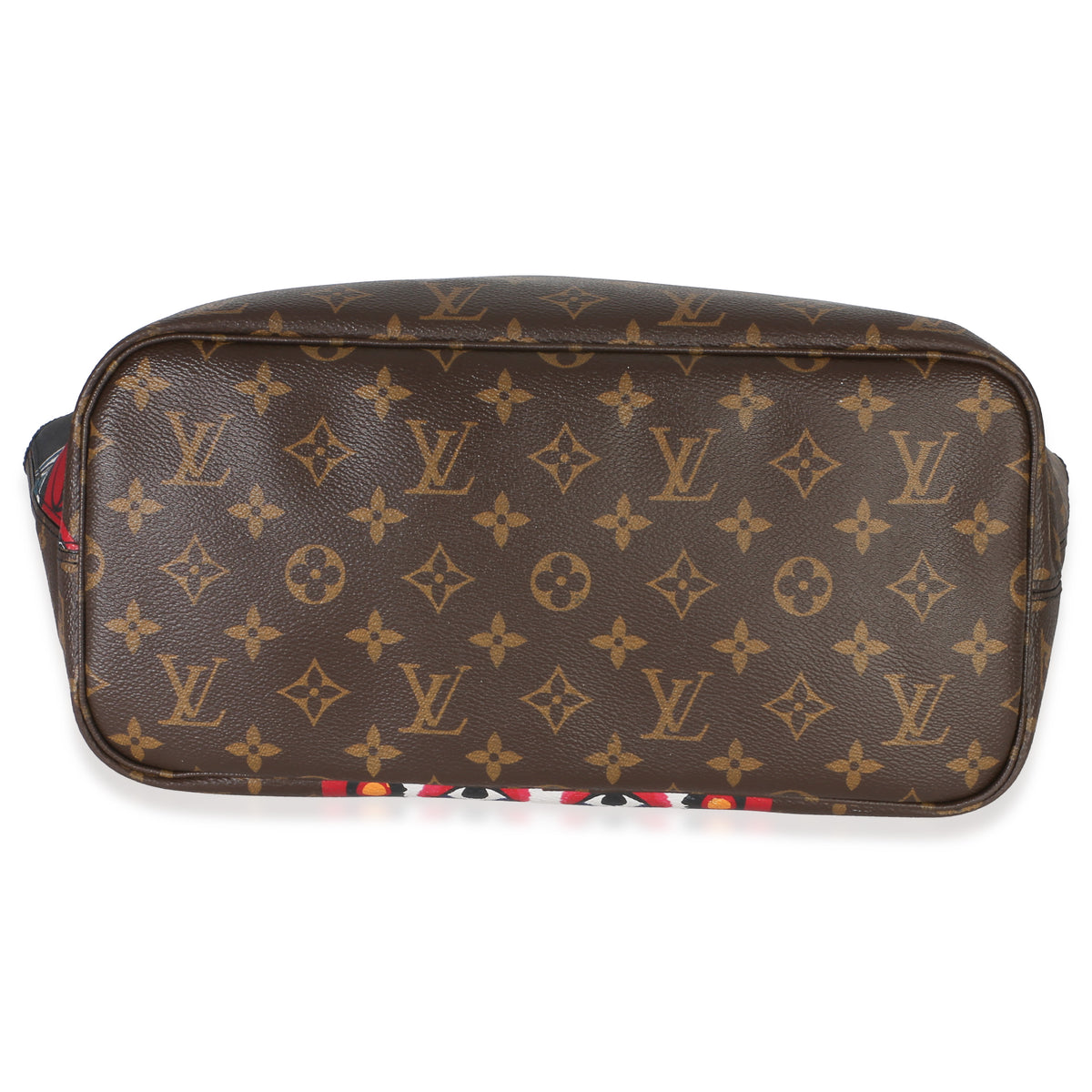 Louis Vuitton Red Multicolor Monogram Canvas Kabuki Neverfull MM Handbag stamp