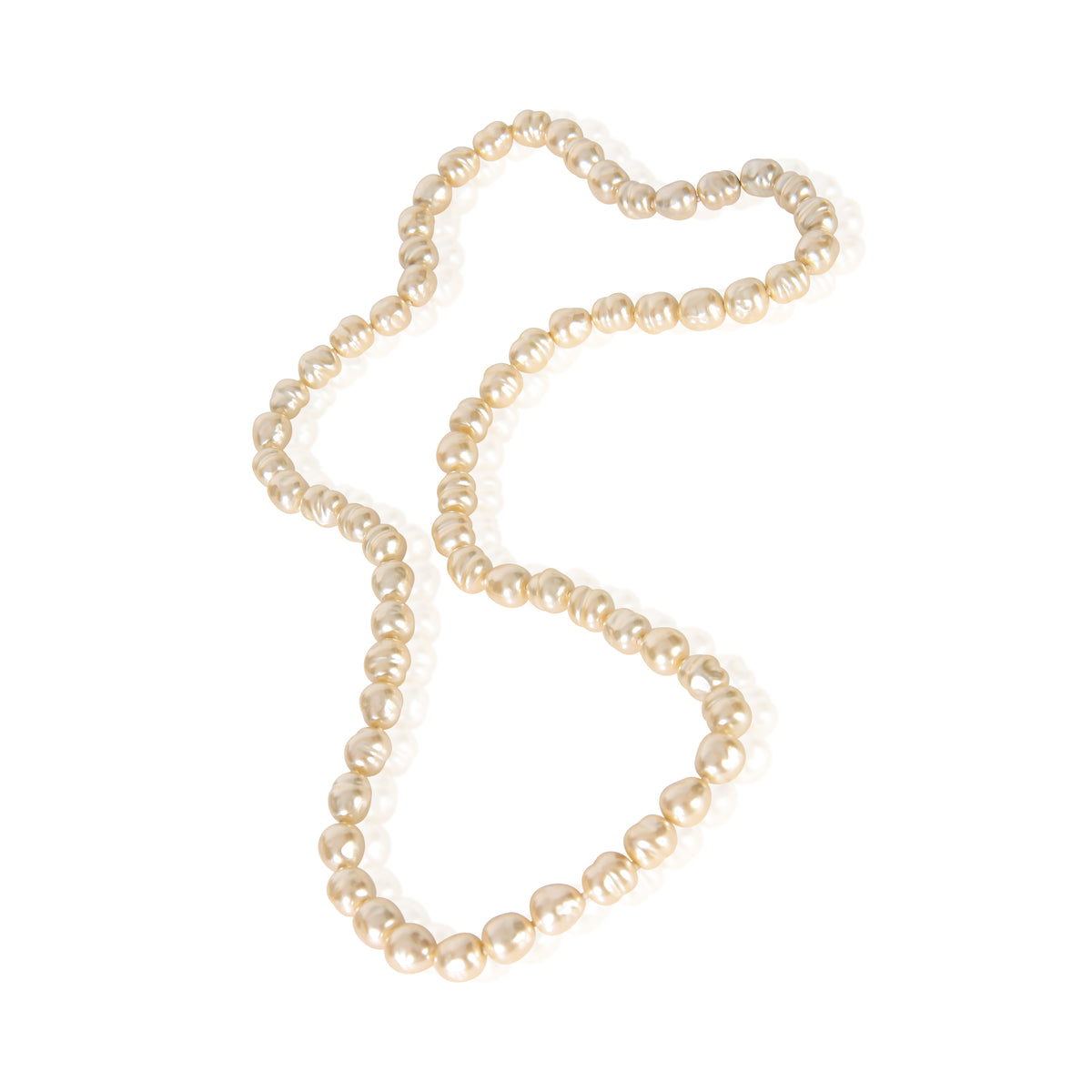 Chanel Gold Plated  Vintage 1981 Faux Baroque Pearl Necklace pv