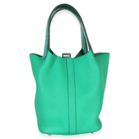 Hermès Vert Jade Menthe Clemence Matte Alligator Touch Picotin Lock 18 PHW Handbag pv