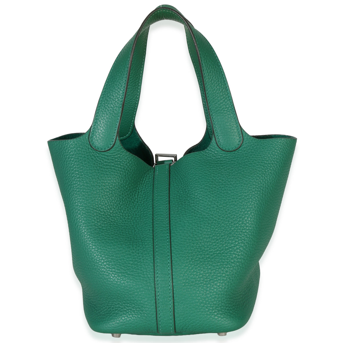 Hermès Vert Vertigo Clemence Picotin Lock 18 PHW Handbag pv