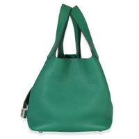 Hermès Vert Vertigo Clemence Picotin Lock 18 PHW Handbag sv