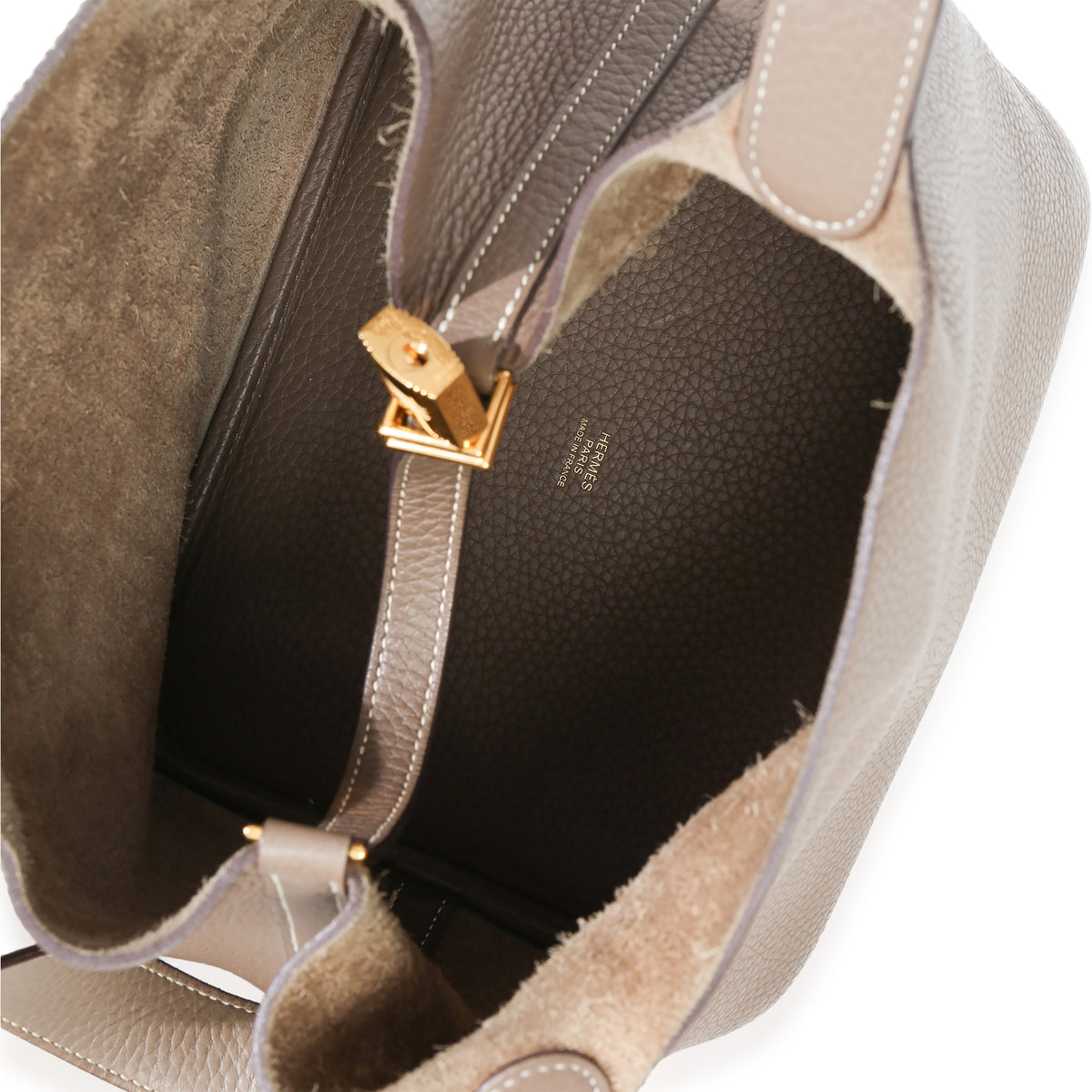 Hermès Etoupe Clemence Picotin Lock 22 GHW Handbag av