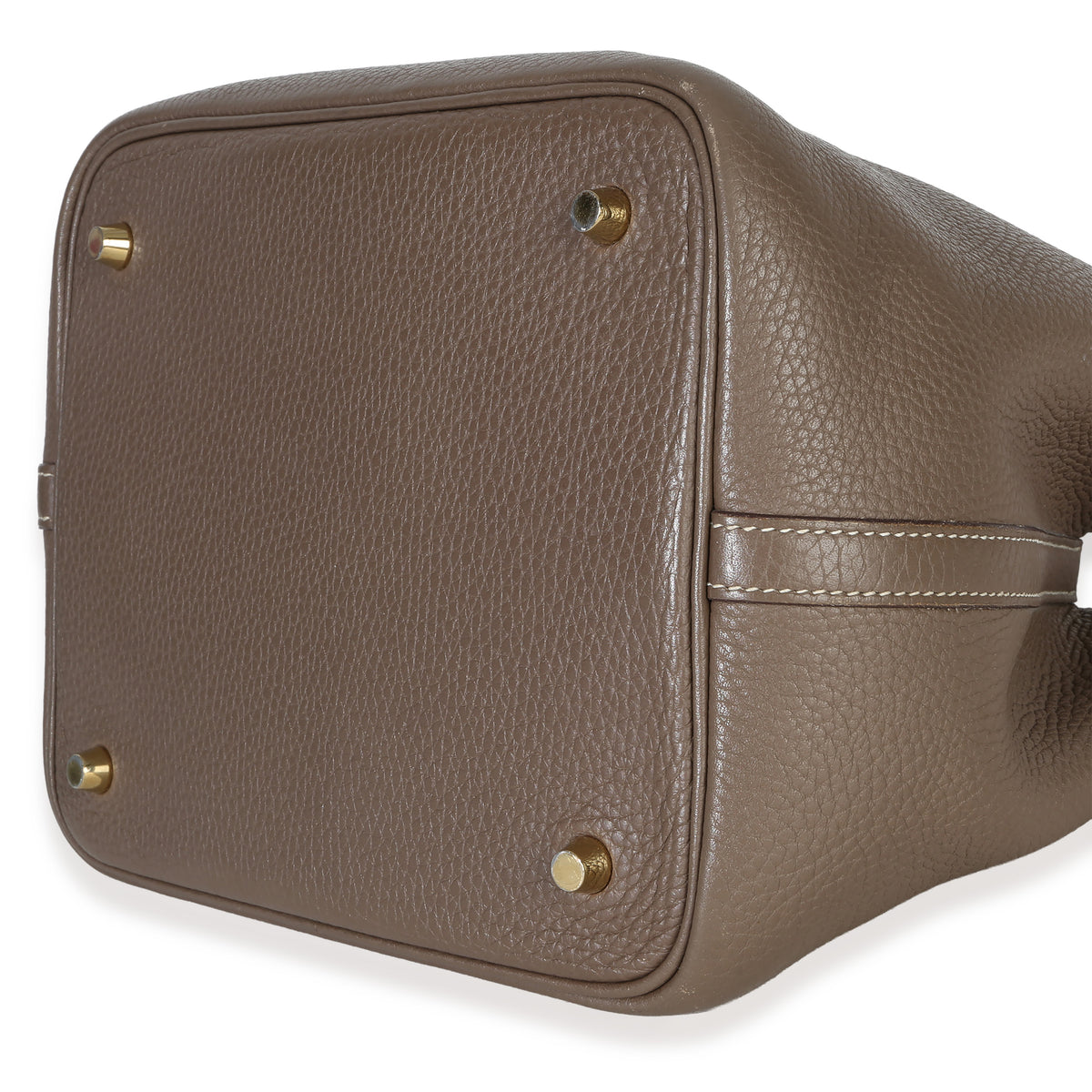 Hermès Etoupe Clemence Picotin Lock 22 GHW Handbag box