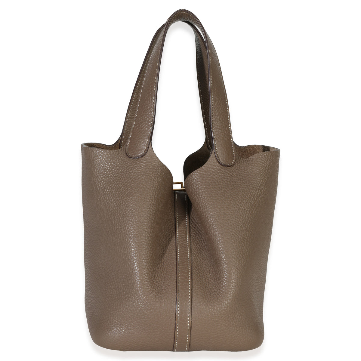 Hermès Etoupe Clemence Picotin Lock 22 GHW Handbag pv