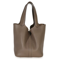 Hermès Etoupe Clemence Picotin Lock 22 GHW Handbag pv