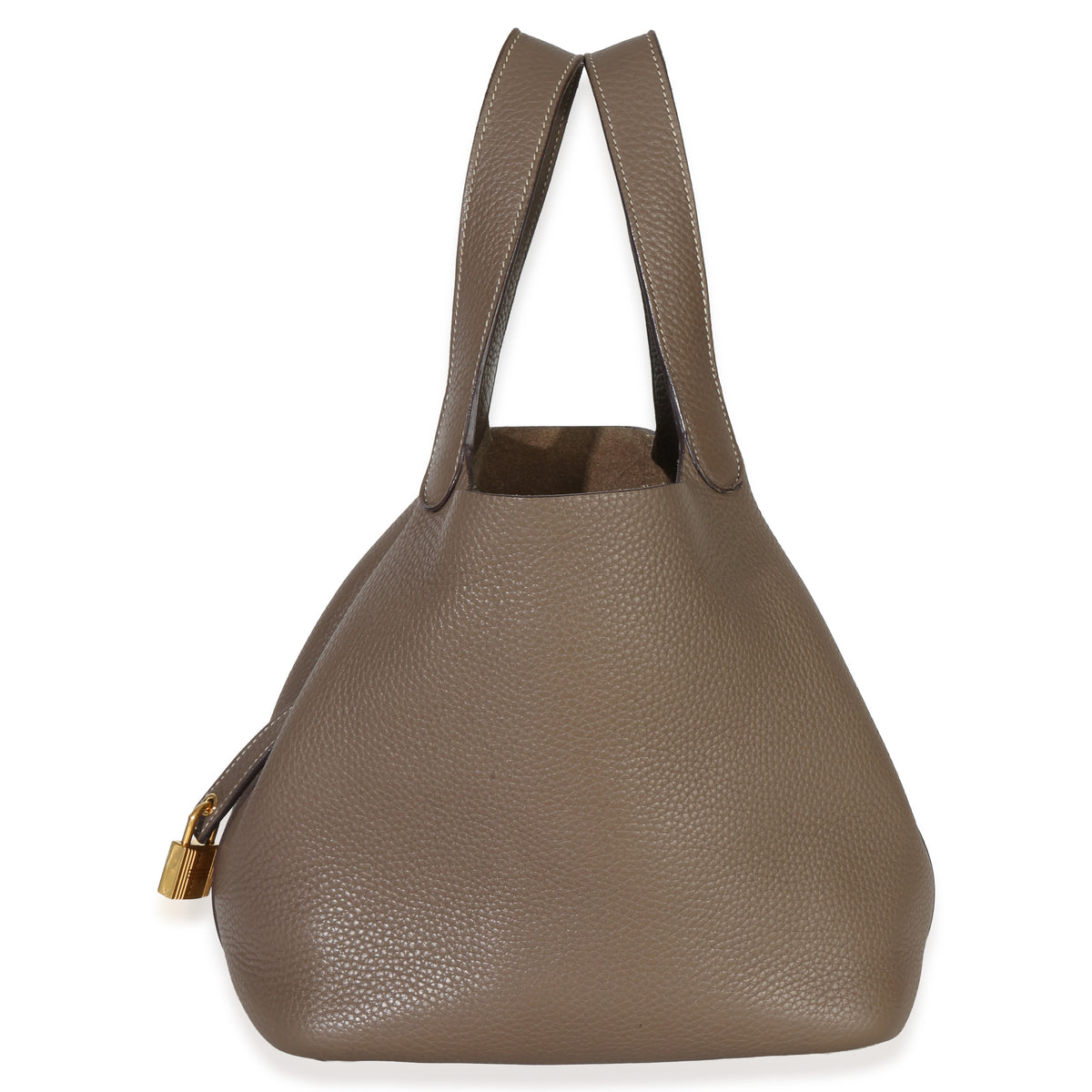 Hermès Etoupe Clemence Picotin Lock 22 GHW Handbag sv