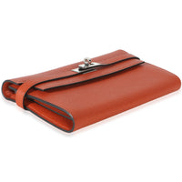 Hermès Brique Chevre Mysore Kelly Longue Wallet PHW Wallet clasp