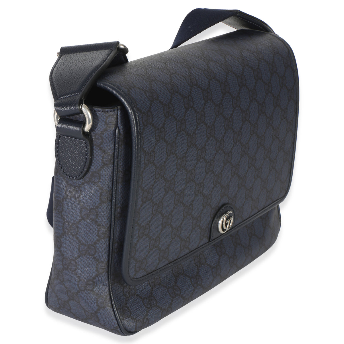 Gucci Blue Black Tender GG Supreme Dollar Calfskin Ophidia Messenger Bag Handbag 3