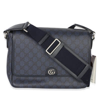Gucci Blue Black Tender GG Supreme Dollar Calfskin Ophidia Messenger Bag Handbag fv