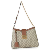 Gucci Beige Ebony GG Supreme Monogram Canvas Medium Padlock Shoulder Bag Handbag av