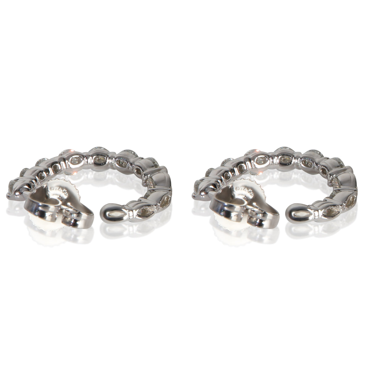 Tiffany & Co. Platinum Diamond Inside Out Hoop Earrings bv