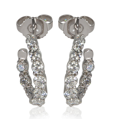 Tiffany & Co. Platinum Diamond Inside Out Hoop Earrings fv