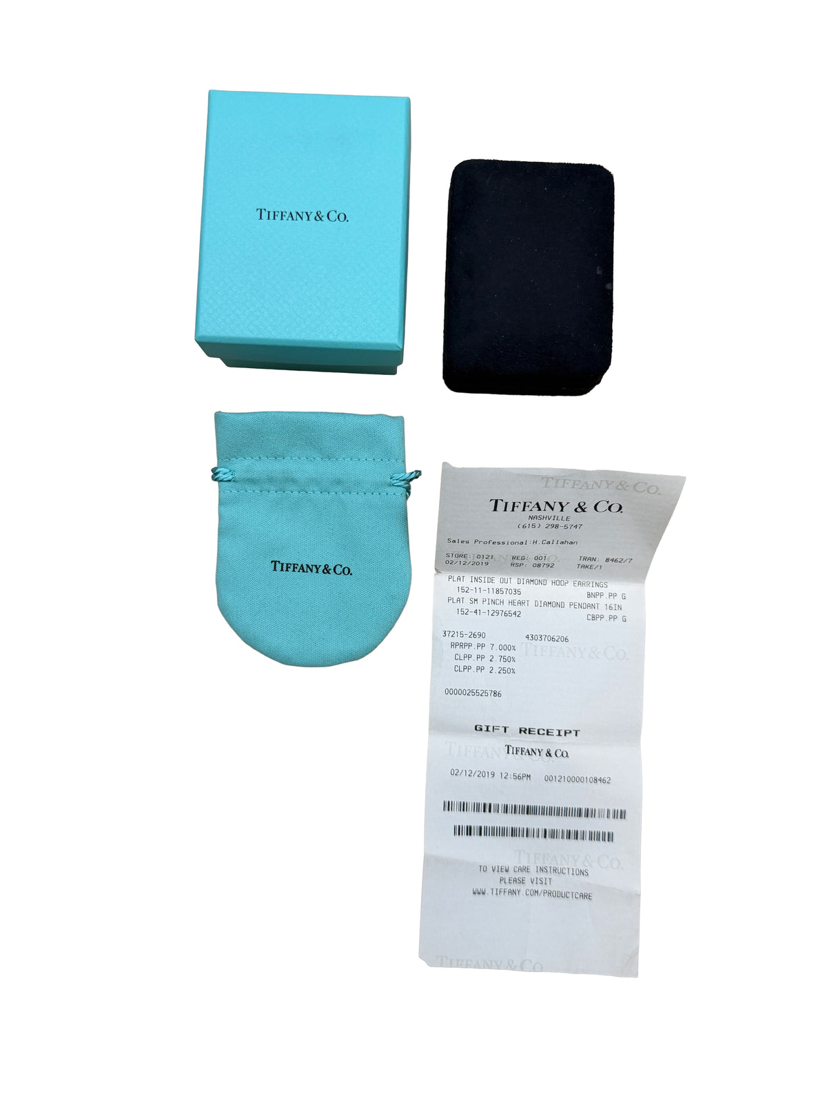 Tiffany & Co. Platinum Diamond Heart Pendant box