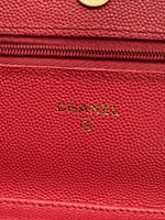Chanel Dark Pink Quilted Caviar Wallet On Chain Handbag ad3
