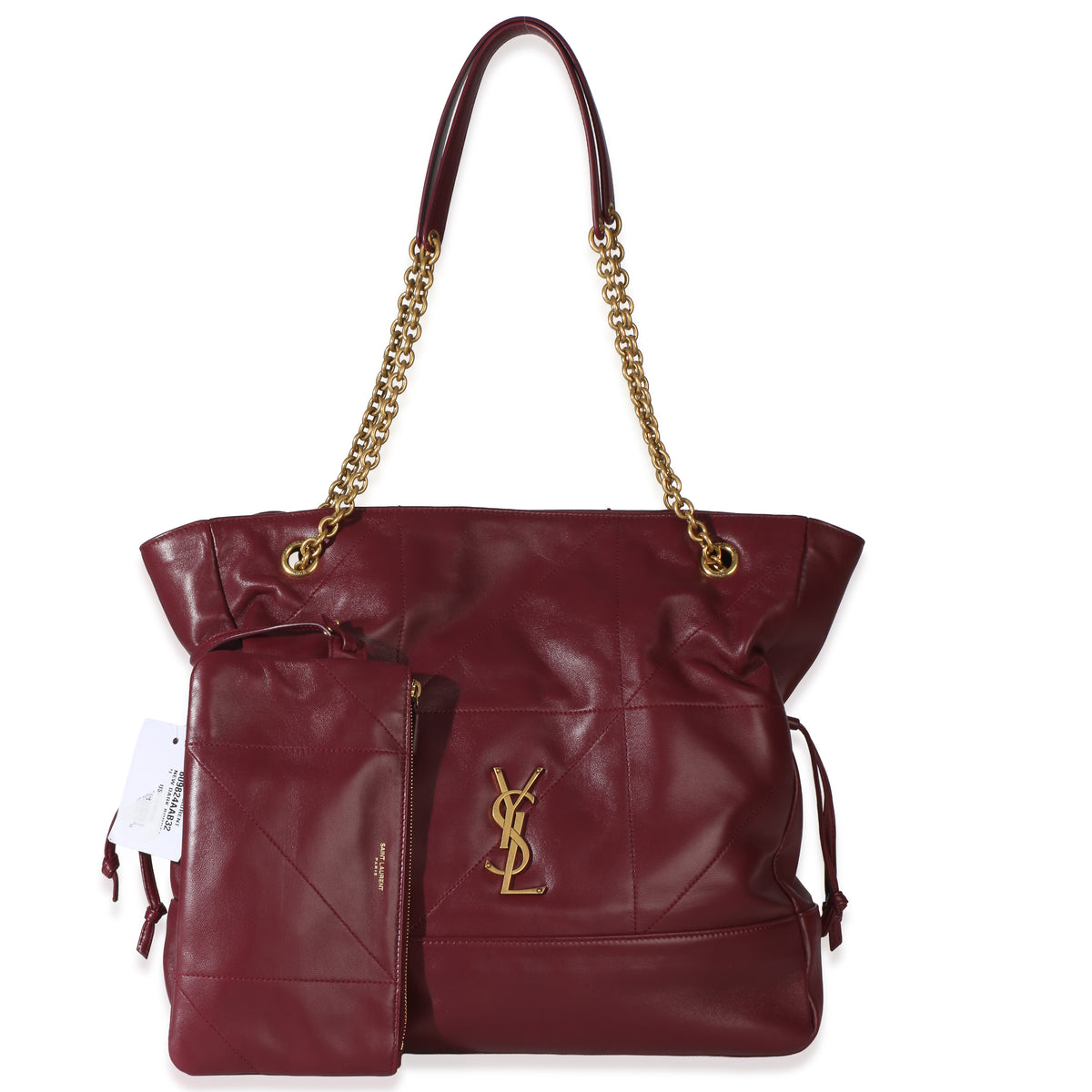 Saint Laurent Red Quilted Lambskin Jamie Small Shopping Tote Handbag id