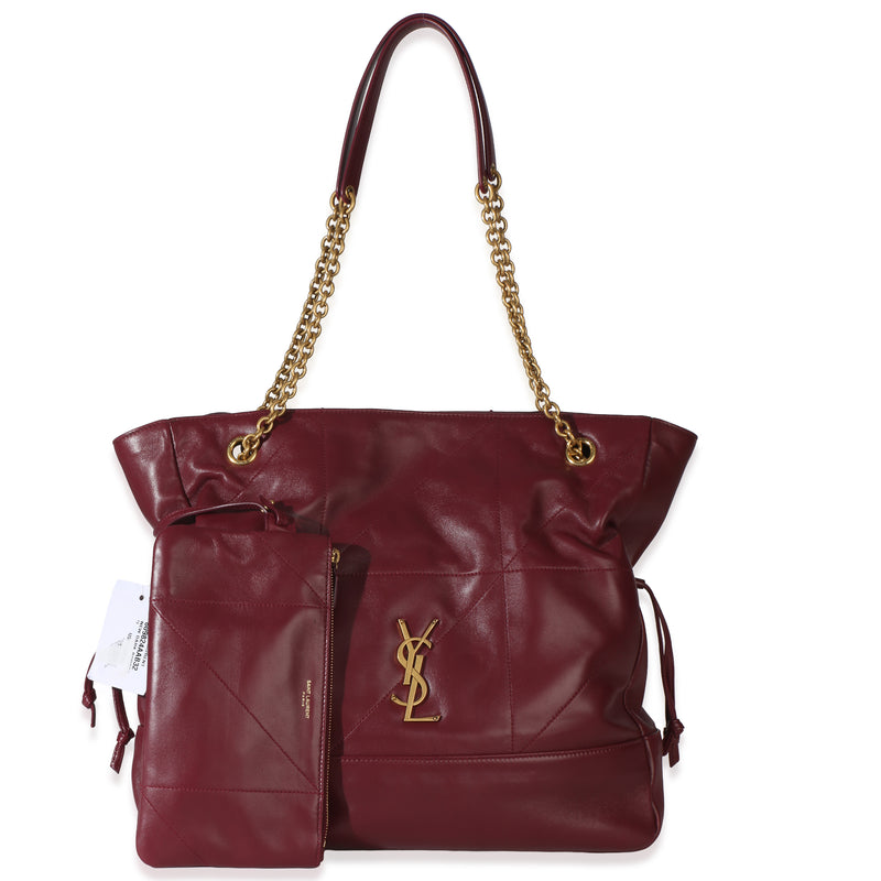 Saint Laurent Red Quilted Lambskin Jamie Small Shopping Tote Handbag id