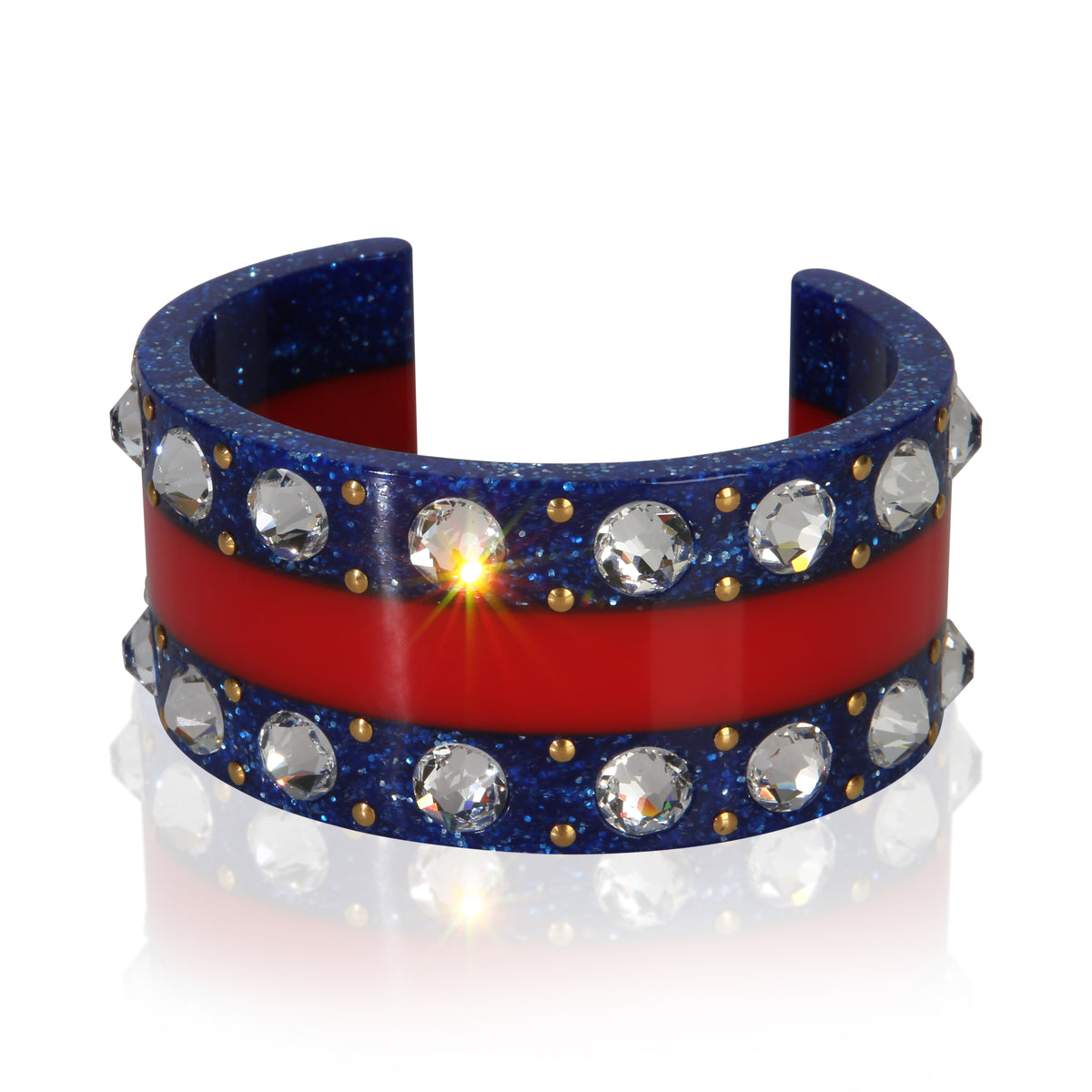 Gucci Crystal Cuff Bracelet fv