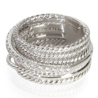 David Yurman Sterling Silver Diamond Crossover Ring sv